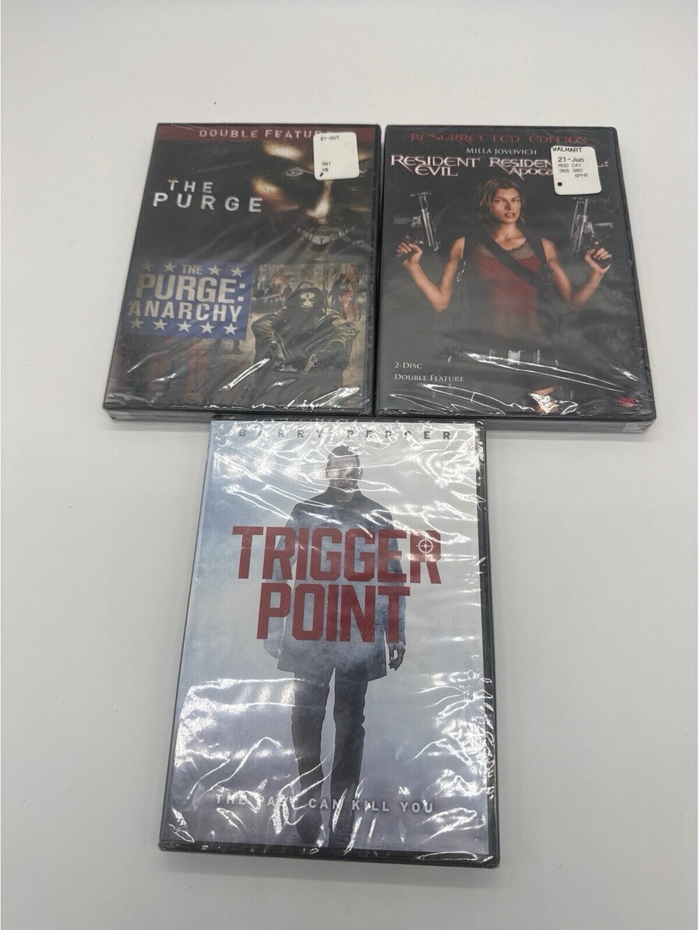 Action Horror DVD Lot 3 New Sealed Purge Anarchy Resident Evil Trigger Point